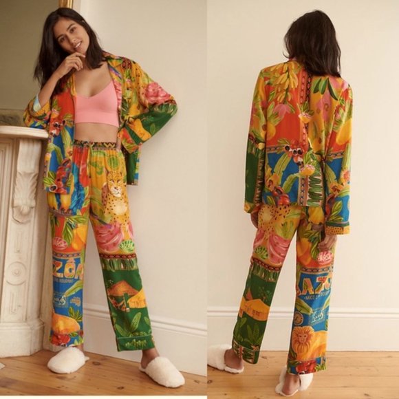 Anthropologie Other - Anthropologie Farm Rio Hibiscus Pajama Set XS